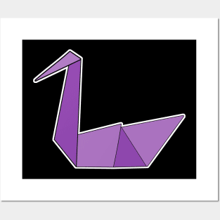 Swan Bird Origami Sticker Style Design Posters and Art